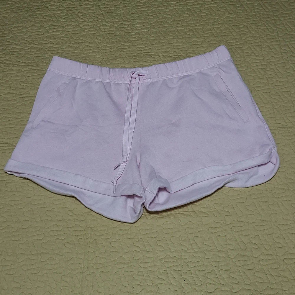 PINK Victoria's Secret Boyfriend embroidered floral logo lounge shorts size XL - Picture 4 of 6